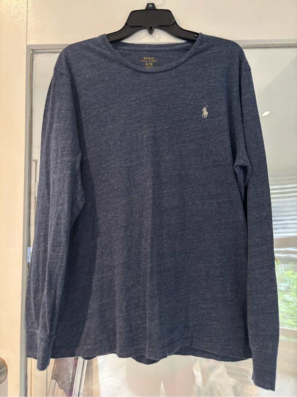 Polo by Ralph Lauren Heather Navy Long Sleeve Crewneck Tee